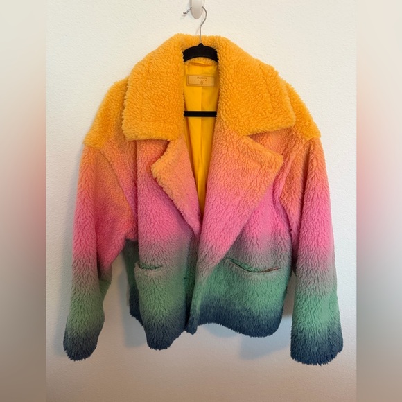 BlankNYC Sherpa Jacket Ombré Colorful XL - Picture 2 of 4